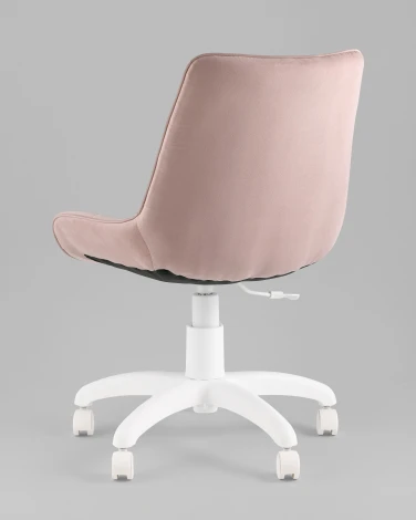 Кресло офисное Флекс велюр пыльно-розовый, пластик белый TopChairs УТ000043343