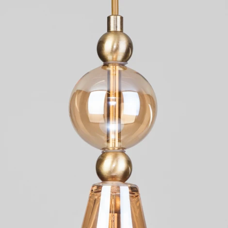 Подвесной светильник Eurosvet Ilario 50202/1 янтарный (220V, на проводе, круглые)
