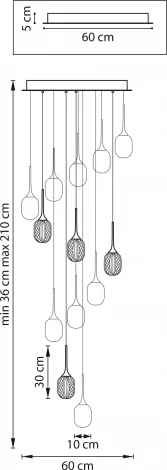 Подвесная люстра каскадная Lightstar Acrile 738131 (LED, 220V, на проводе)