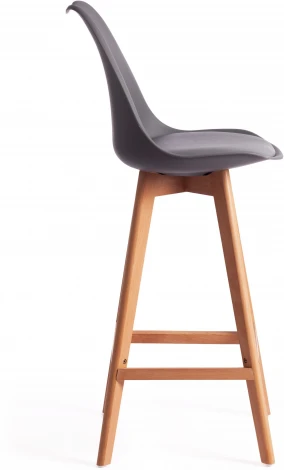 Стул барный TULIP BAR (mod. C1014H) / 1 шт. в упаковке (Пластик,Дерево /Серый)