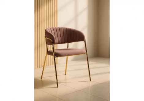 Обеденный стул Woodville Kamelia светло-фиолетовый / золотой