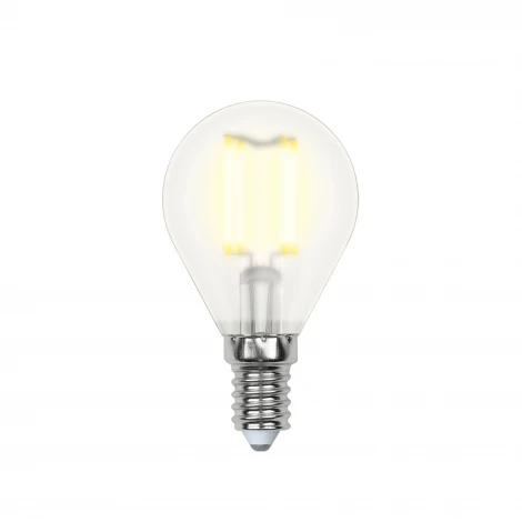 Лампочка светодиодная груша прозрачная E14 6W 3000K Uniel LED-G45-6W/WW/E14/FR PLS02WH