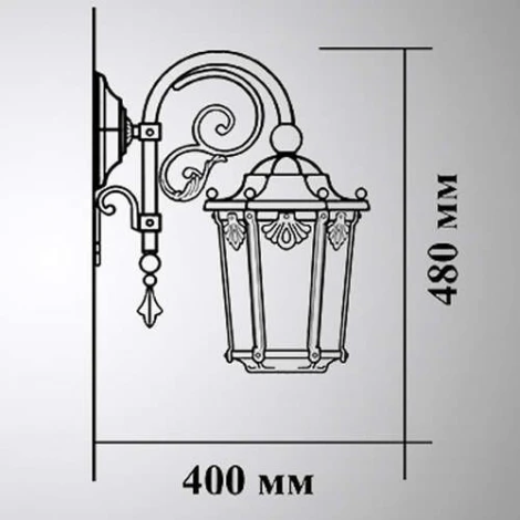 Настенный фонарь уличный Кузнечное дело Ретро 35-001-ЧЗ (220V, ковка, под старину, IP54)