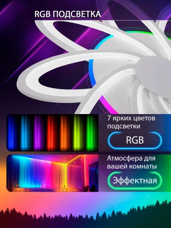 Потолочная люстра светодиодная с пультом ДУ W с RGB, белый, LED Natali Kovaltseva Spektr LED LAMPS 81108/6C