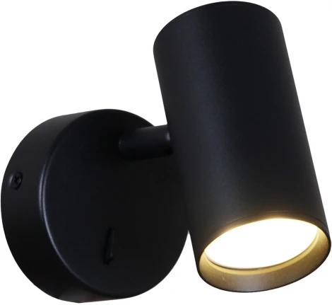 Спот с выключателем для чтения Reluce 86207-9.2-001MN GU10 BK (220V)