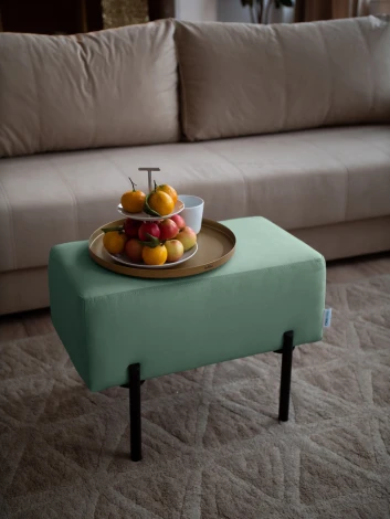 Маленькая радость Пуф прямоугольный на ножках, мятный D1 furniture арт.AAA41673002