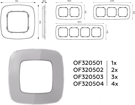 Рамка Ambrella Volt OMEGA Radian (Сталь Стекло органическое) 2-ая OF320502