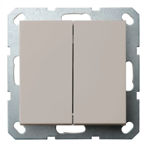 Выключатель двухклавишный проходной (тауп soft touch) Jasmart G-Classic G3022T