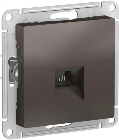 Телефонная розетка встраиваемая RJ-11 (мокко) Systeme Electric AtlasDesign ATN000681