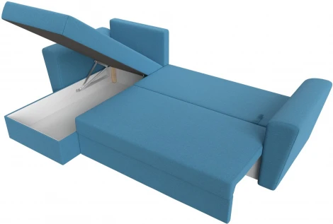 Диван угловой Амстердам Лайт левый угол (Голубой/Рогожка) Лига Диванов арт.121170L