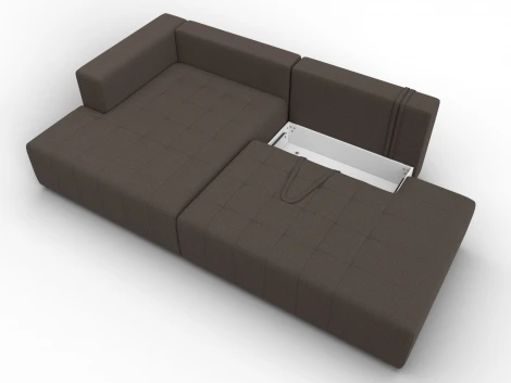 Диван угловой Лига-103 НПБ угол левый (ДСП,Брус,Фанера,Рогожка/Коричневый) Лига Диванов 134810L