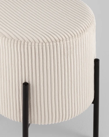 Пуф Stool Group Кейси велюр рельефный светло-серый арт.УТ000040014