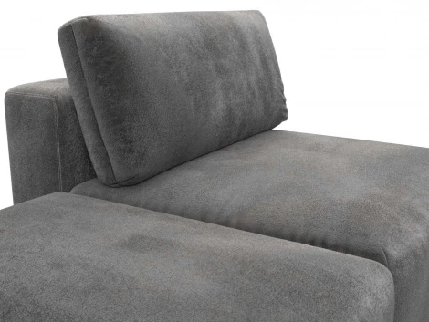 Модули диван и пуф Лига-060 НПБ (ЛДСП,Брус,Фанера,Велюр/Серый) Лига Диванов 129591