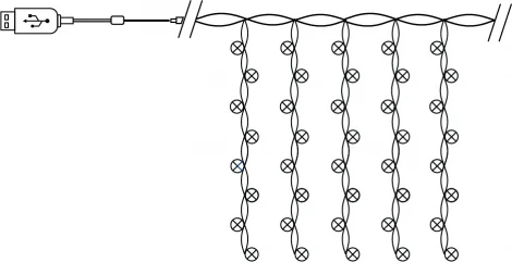 Светодиодная гирлянда Feron CL590 41636 занавес типа Роса 2*2м + 2м 5000К USB прозрачный шнур