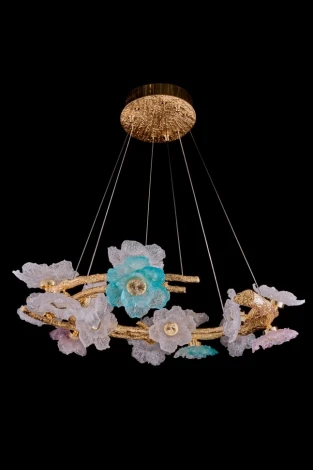 Подвесная люстра светодиодная Fluorite Sauvage FL1098-16P с цветами
