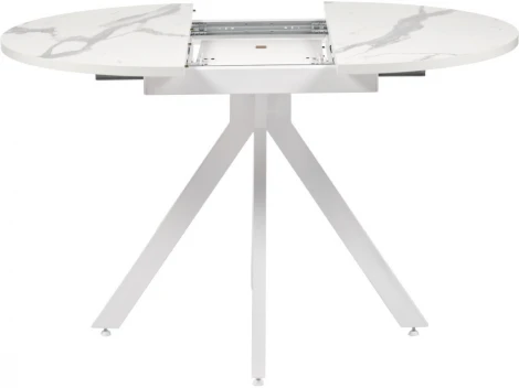 Стол Bradex Home Rudolf круглый раскладной 90-120x90x75см, белый мрамор, белый (RF 0465)