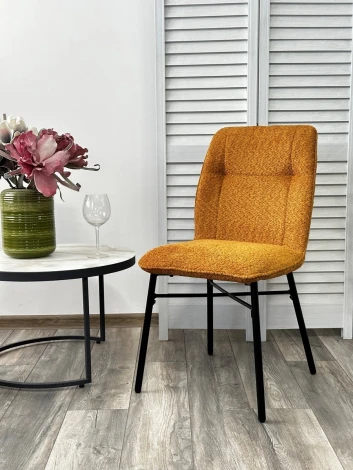 Стул COMO UF998-06 бронза, букле / черный каркас / Товарный знак DISAUR