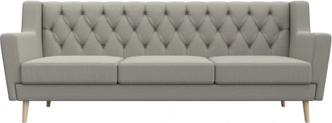 Диван кухонный прямой Брайтон 3 Люкс (Бежевый/Рогожка) Лига Диванов арт.122452