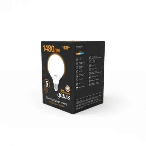 Лампочка светодиодная E27 16W 220V 3000K Gauss 105102116