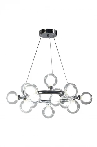 Подвесная люстра AM Group AM470 D500 CHROME (220V, на тросе, шар, молекулы)