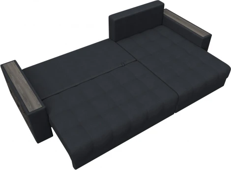 Диван угловой с декором и полкой Лига-050 НПБ Лига Диванов (Замша) арт.128612