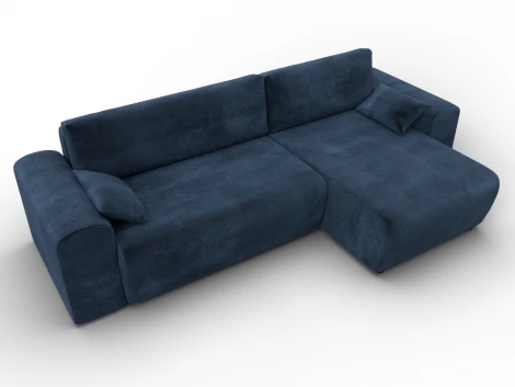 Диван угловой Лига-099 угол универсальный (ДВП,ДСП,ЛДСП,Брус,Фанера/Пластик/Велюр/Синий) Лига Диванов 132585