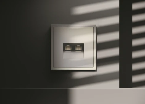 Розетка двойная Ethernet RJ-45 (шелк) Voltum S70 VLS060204