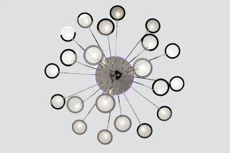 Потолочная люстра Eurosvet Spider 80109/21 хром/синий+фиолетовый