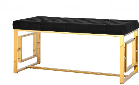 Банкетка-скамейка Stool Group БРУКЛИН велюр черный сталь золото УТ000001486