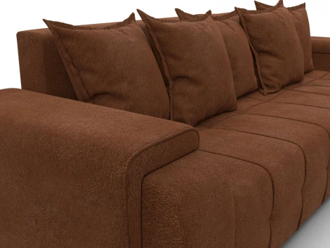 Диван угловой Лига-121 правый угол (ДСП,Брус,Велюр/Терракотовый) Лига Диванов 137353