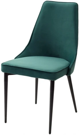 Обеденный стул M-City NEPAL-P ЗЕЛЕНЫЙ #19, велюр/ черный каркас
