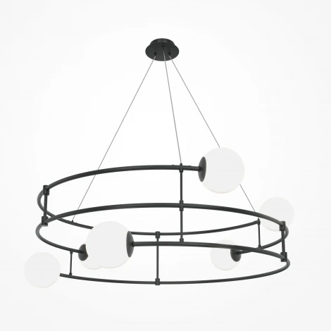 Подвесная люстра Maytoni Balance MOD317PL-06B (220V, на тросе, шарики, кольцо)