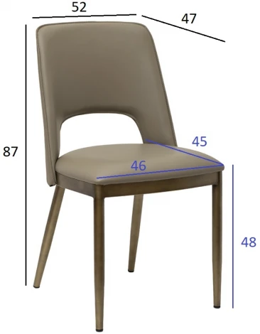 Стул обеденный экокожа бежевый+бронза 47*52*87см Garda Decor арт.163YH-06574