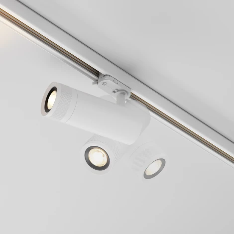 Трековый светильник трехфазный 20W 220V Maytoni Focus Zoom TR198-3-20W2.7K-Z-W (LED, круглые)