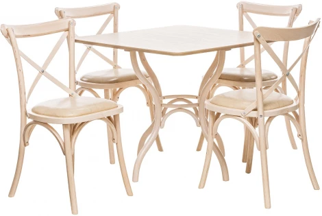 Набор мебели для кухни Leset Тор квадратный + Грид (Массив березы,Массив березы,Экокожа,МДФ/Беленый дуб) арт.2500000095696