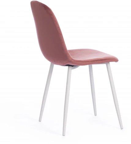 Стул BREEZE (mod. 4724) вельвет/металл, 44 х 53 87 см, Coral (коралловый) HLR44 / белый Tetchair 19185