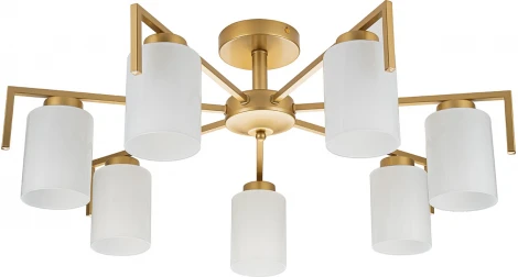 Потолочная люстра на штанге Escada Style 1142/7P Gold 7х60Вт E27, металл/стекло, золото (220V)