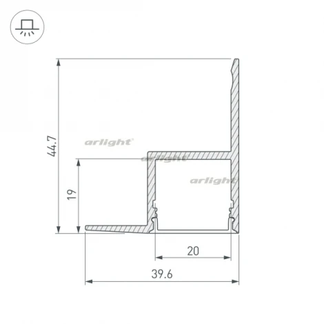 Профиль ARH-CEIL-2000 ANOD (Алюминий) 016150 Arlight