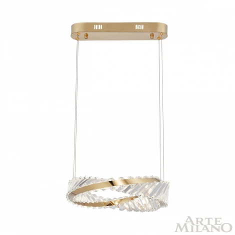 Подвесной светильник Arte Milano Venezia 318311/D400 GD (регулировка яркости, LED, 220V, хрусталь, пульт управления, на тросе, кольцо)