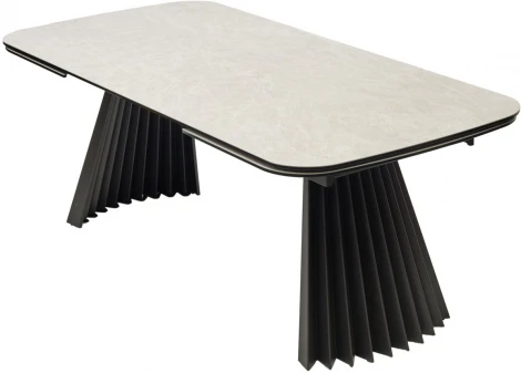 Стол M-City ASTRID 200 TL-102 Бежевый мрамор, испанская керамика / Темно-серый каркас