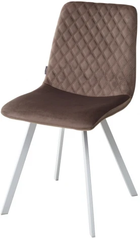 Обеденный стул M-City DAIQUIRI BLUVEL-38 LATTE / белый каркас, велюр