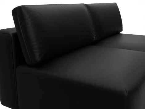 Диван прямой модульный Лига-060 НПБ (ЛДСП,Брус,Фанера/Пластик/Экокожа/Черный) Лига Диванов 130050