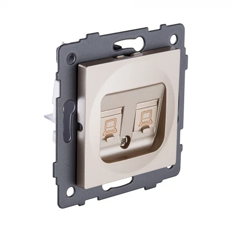 Розетка двойная Ethernet RJ45 золотой Kollinger REA-019GD для Aspekt, Eleganz, Reflex