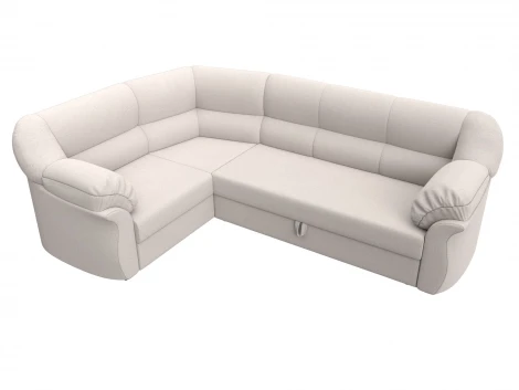 Диван угловой Карнелла левый угол (Брус/Пластик/Замша/Бежевый) Лига Диванов 128162L