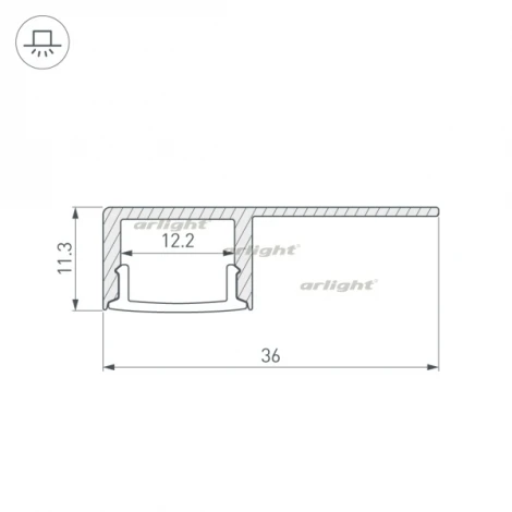 Профиль ARH-DECORE-S12-LINE-EDGE-2000 ANOD (Алюминий) 023894 Arlight