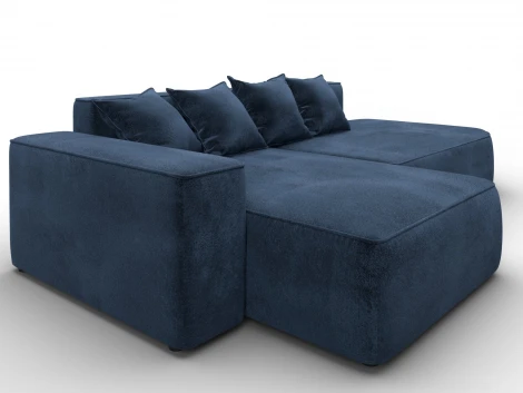 Диван угловой Лига-065 угол левый (ДСП/Пластик/Велюр/Синий) Лига Диванов 129808L