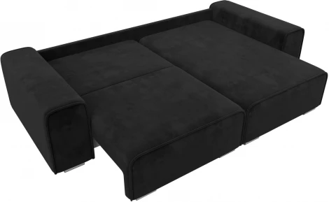 Диван угловой Лига-029 правый угол (Черный/Велюр) Лига Диванов арт.121929