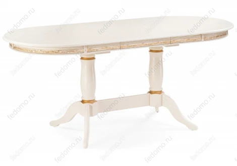 Деревянный стол Woodville Джил крем с золотой патиной 450820