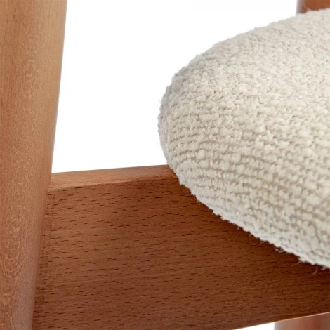 Стул полубарный Lucas латте букле с ножками цвета орех Bradexhome арт.RF 0549