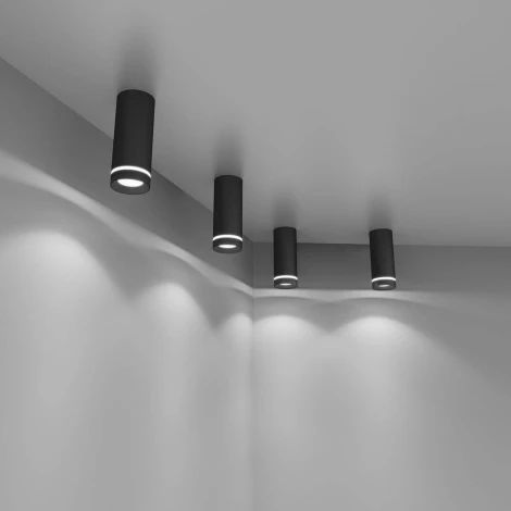 Накладной точечный светильник Elektrostandard Topper DLR022 12W 4200K черный матовый (LED, 220V)